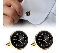 DOKRIN Men's Cufflinks, 1 paio di gemelli da uomo per camicia gemelli da orologio eleganti accessori per camicie regalo di nozze (oro)