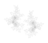 DOKRIN Pizzo per rifiniture cucito,2 pezzi di ricamo tridimensionale fai da te toppa rotonda a ventaglio pezzo di fiore decorazione per scarpe e cappelli accessori per abbigliamento applique