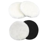 DOKRIN Polishing Bonnets, 4 pezzi di tamponi per lucidatura da 125 mm tamponi per lucidatura in lana attacco autoadesivo per levigatrice orbitale casuale per auto (bianco)