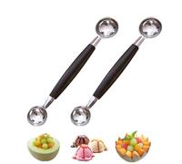 DOKRIN Porzionatori da gelato,Set di 2 cucchiaini semicircolari in acciaio inox per gelato alla frutta