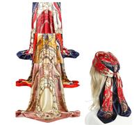 DOKRIN Sciarpe da donna,3 pezzi di sciarpe di seta da 90 cm per donna con catena e scialli coordinati, foulard con protezione solare e sciarpe quadrate