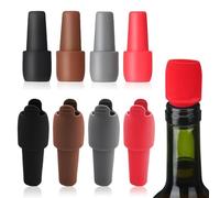 DOKRIN Tappi versatori da vino,Set di 4 tappi riutilizzabili in silicone per bottiglie di spumante e tappi conservanti per birra, champagne, vino e vino rosso