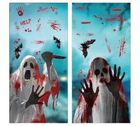 DOKRIN Window Stickers, 2 set di adesivi per finestre di Halloween adesivi per finestre fantasma decorazioni di Halloween immagini di finestre fantasma horror adatti per decorazioni di Halloween