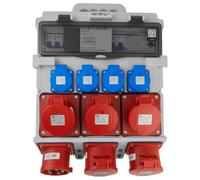 Doktorvolt Distributore di corrente da costruzione, 3 x 16 A, 2 x 32 A, CEE 4 x 230 V, con manico e spina di montaggio DV-5053-D TR-S/FI