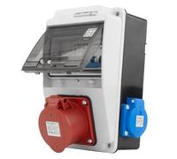 Doktorvolt Distributore di corrente da parete, 16 A, 2 x 230 V, IP44, completamente cablato, DV-5107-D XS-S