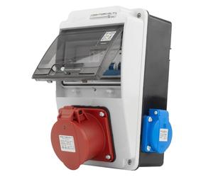 Doktorvolt Distributore di corrente da parete, 16 A, 2 x 230 V, IP44, completamente cablato, DV-5107-D XS-S