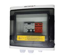 Doktorvolt Scatola di collegamento solare AC IP65 con interruttore SIEMENS LS 1P C20A, FI 25A 300mA e protezione T1/T2 PV 1000V