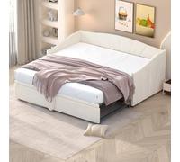 Dolamaní Divano Letto 90/180x200 cm per Adulti 2 Persone, Estraibile Stessa Altezza, Allungabile per Matrimoniale, Multifunzione in Tessuto di Velluto Delicato sulla Pelle