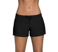 Dolamen Costume da Bagno da Donna, Costume da Bagno Trunks, Costume da Bagno con Coulisse Regolabile, Mini Bikini Slip Beachwear, Stile Boyleg (Medio, Nero), Nero, M