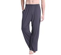 Dolamen Uomo Pantaloni Pigiama Lungo Modal Cotone, Coppie Pantaloncini Casuale Biancheria da Notte Cintura Elastica Tasche Il Tempo Libero di Sonno Yoga Gli Sport (Large, DeepGray)