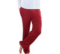 Dolamen Uomo Pantaloni Pigiama Lungo Modal Cotone, Coppie Pantaloncini Casuale Biancheria da Notte Cintura Elastica Tasche Il Tempo Libero di Sonno Yoga Gli Sport (XXX-Large, Rosso)