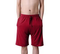 Dolamen Uomo Pantaloni Pigiama Shorts Cotone Modale, Boxer Pantaloncini Corti Pantaloni da Pigiama Biancheria da Notte Cintura Elastica Registrabile (XXXXX-Large, Rosso)