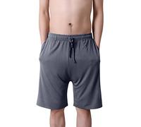 Dolamen Uomo Pantaloni Pigiama Shorts Cotone Modale, Boxer Pantaloncini Corti Pantaloni da Pigiama Biancheria da Notte Cintura Elastica Registrabile (X-Large, Deep Gray)