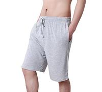Dolamen Uomo Pantaloni Pigiama Shorts Cotone Modale, Boxer Pantaloncini Corti Pantaloni da Pigiama Biancheria da Notte Cintura Elastica Registrabile (X-Large, Grigio)