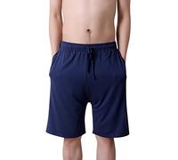 Dolamen Uomo Pantaloni Pigiama Shorts Cotone Modale, Boxer Pantaloncini Corti Pantaloni da Pigiama Biancheria da Notte Cintura Elastica Registrabile (XXXXX-Large, Blu)