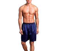 Dolamen Uomo Pantaloni Pigiama Shorts Raso, Pacco Doppio Boxer Pantaloncini Corti Pantaloni da Pigiama Biancheria da Notte Uomo per Il Sonno e Il Tempo Libero (XX-Large, Blu)