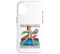 Dolce A Parole Spietata In Campo Italiano Donne Padel Design Custodia per iPhone 16