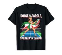 Dolce A Parole Spietata in Campo Italiano Donne Padel Design Maglietta