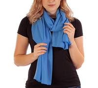 DOLCE ABBRACCIO by RiemTEX Sciarpa da donna PRIMAVERA Sciarpa e foulard Pashmina in chiffon per l'estate, la primavera, sciarpa da donna, sciarpa multifunzione stola in chiffon Azzurro XX-Large
