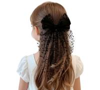 Dolce accessorio per capelli in pizzo con fiocco con nastro fluente, elegante vestito da ragazza, per feste e celebrazioni, regalo essenziale, clip per capelli in morbido tulle, nessun danno