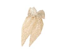 Dolce accessorio per capelli in pizzo con fiocco con nastro fluente, elegante vestito da ragazza, per feste e celebrazioni, regalo essenziale, clip per capelli in morbido tulle, nessun danno