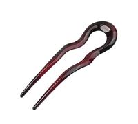 Dolce Acetato Capelli Chignon A Forma di U Fshion Design Forcina Polpette Testa Fermaglio per Capelli Per Donna Ragazza (Rosso Vino)