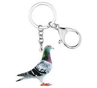 Dolce Acrilico Piccione Portachiavi Portachiavi Uccello Portachiavi per Borsa Charms, Blu, Medium
