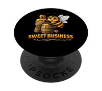 Dolce Affari Divertente Miele Ape Imprenditore Grafica PopSockets PopGrip Adesivo