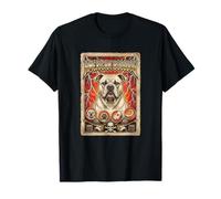 Dolce American Bulldog Cane 80s Rock Musica Illustrazione Maglietta