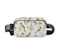 Dolce American Goldfinch Birds Blush Trendy Marsupio Borsa a tracolla per donne uomini adolescenti grande capacità petto bag, Bellezza Uccelli Cardellino Americano Bianco, 1 size