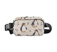 Dolce American Goldfinch Birds Blush Trendy Marsupio Borsa a tracolla per donne uomini adolescenti grande capacità petto bag, Sweet Penguin Beige, 1 size