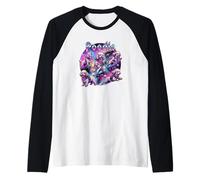 Dolce Barboncino Cane 80s Rock Musica Illustrazione Maglia con Maniche Raglan