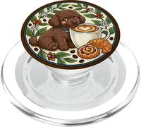 dolce barboncino marrone cucciolo cane tazza caffè al mattino PopSockets PopGrip per MagSafe