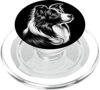 Dolce border Collie testa come ritratto chic dal lato PopSockets PopGrip per MagSafe