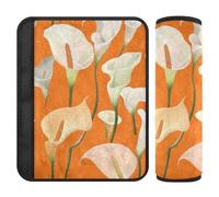 Dolce Calla Lily Fiore Arancione 2 pz Cintura di Sicurezza pad Più Comfort Guida per la maggior parte delle auto funda para cinturón de carro