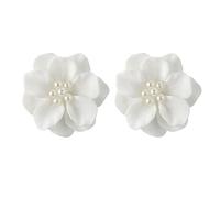 Dolce camellia anelli in tubo fiore design floreale perline bianche gioielli leggeri per le donne adolescenti ragazza camellia per le donne, Taglia unica, come descritto