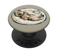Dolce cane Eurasier che rilascia con cuccia per cani e cibo durante il sonno PopSockets PopGrip Adesivo