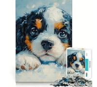 Dolce Cavalier King Charles Spaniel nella neve 无 1000 Piece Jigsaws for Teenagers Puzzle Strong Logic Toy Relaxed Mind Clear Edge Bday Surprise 38x26cm