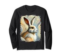 Dolce coniglietto come un'opera d'arte colorata e astratta Maglia a Manica