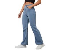 Dolce Crudo Jeans da donna Bootcut a vita alta regular stretch denim, Estate Blu Cielo, 32
