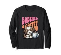 Dolce Cucciolo Bobtail Cane e Una Tazza di caffè al Mattino Maglia a Manica