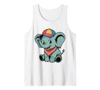 Dolce Cucciolo di Elefante con Cappellino da Baseball Canotta