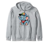 Dolce Cucciolo di Elefante con Cappellino da Baseball Felpa con Cappuccio