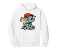 Dolce Cucciolo di Elefante con Cappellino da Baseball Felpa con Cappuccio