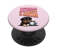 dolce cucciolo di Rottweiler cane e tazza di caffè al mattino PopSockets PopGrip Adesivo