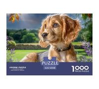 Dolce Cucciolo Marrone Bianco Puzzle 1000 Pezzi Carta Puzzle per Adulti Paesaggio di Campagna Relax Famiglia Casa Regalo 52x38cm/1000pcs