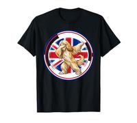 Dolce Divertente Cane afghano Bandiera Inglese Inglese Dabbing Maglietta