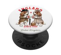dolce divertente cane spaniel tazza amore caffè bandiera Inghilterra PopSockets PopGrip Adesivo