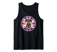 Dolce Divertente paccello Crudo Cane Cucciolo Bandiera Inglese Inglese Canotta
