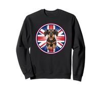 Dolce Divertente paccello Crudo Cane Cucciolo Bandiera Inglese Inglese Felpa